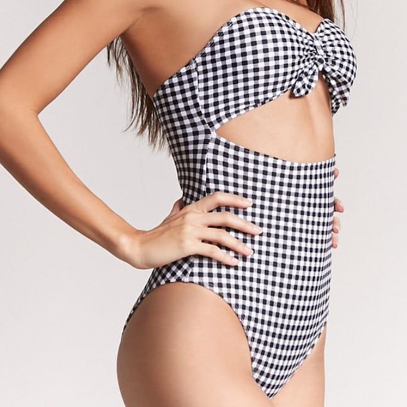 SOLD Forever21 Gingham black and white one piece - Picture 1 of 3